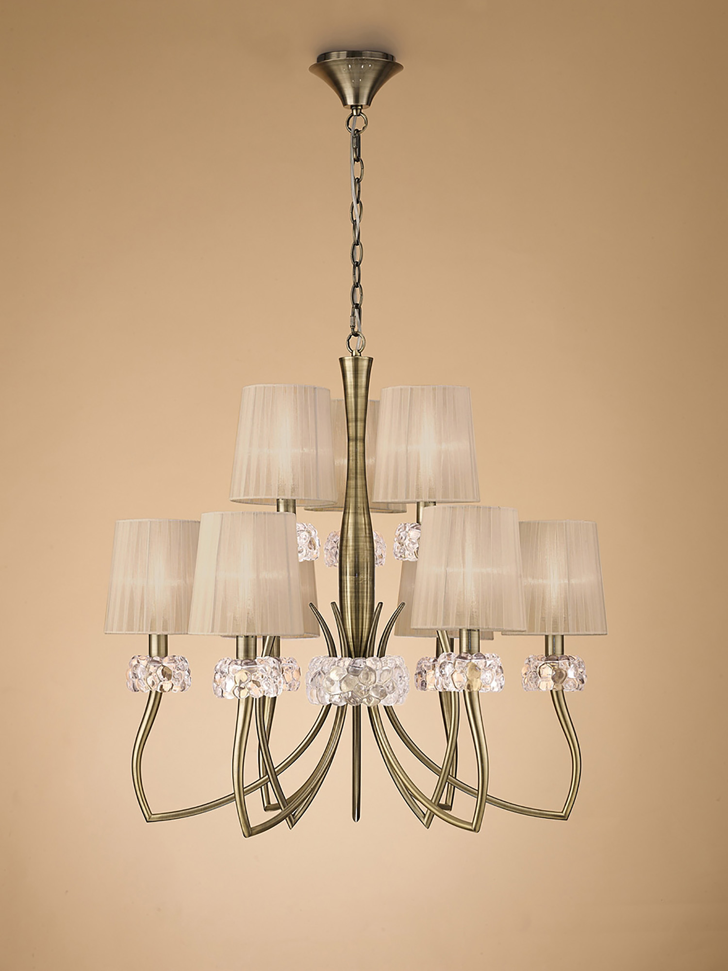 Loewe Antique Brass-Soft Bronze Ceiling Lights Mantra Multi Arm Fittings